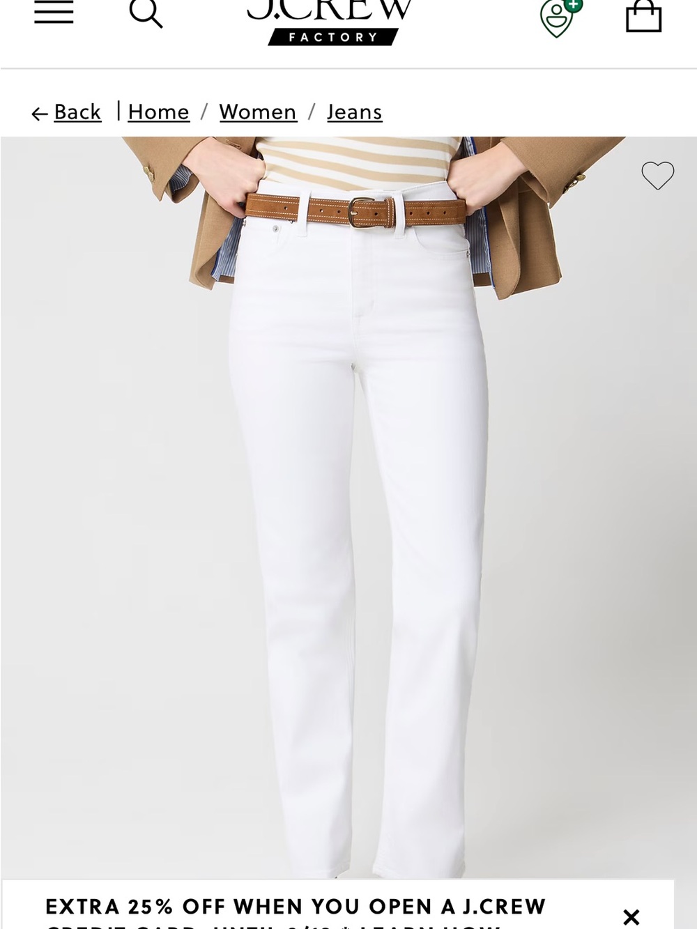 J.Crew Factory Mid-rise Straight Denim in All Day Stretch, size 26